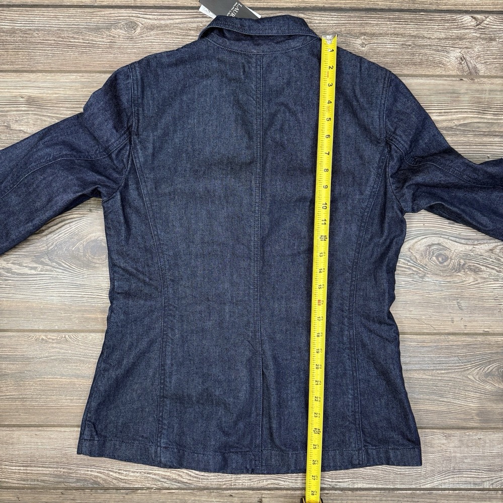 Ralph Lauren Women's Denim Blazer Crest Embossed Metal Buttons Blue‎ Size 6 NEW - Picture 7 of 9